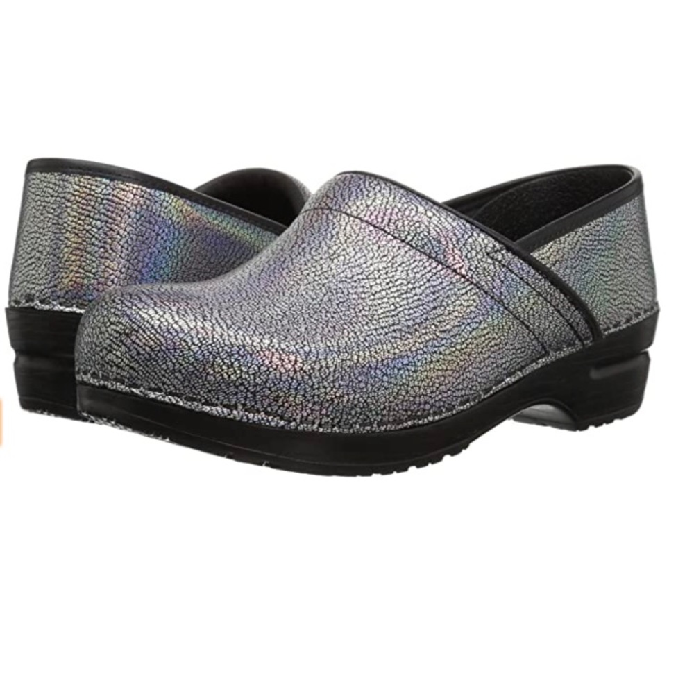 Sanita Carmen work shoes. Iridescent metallic leather. Size 7-7.5 US (38)